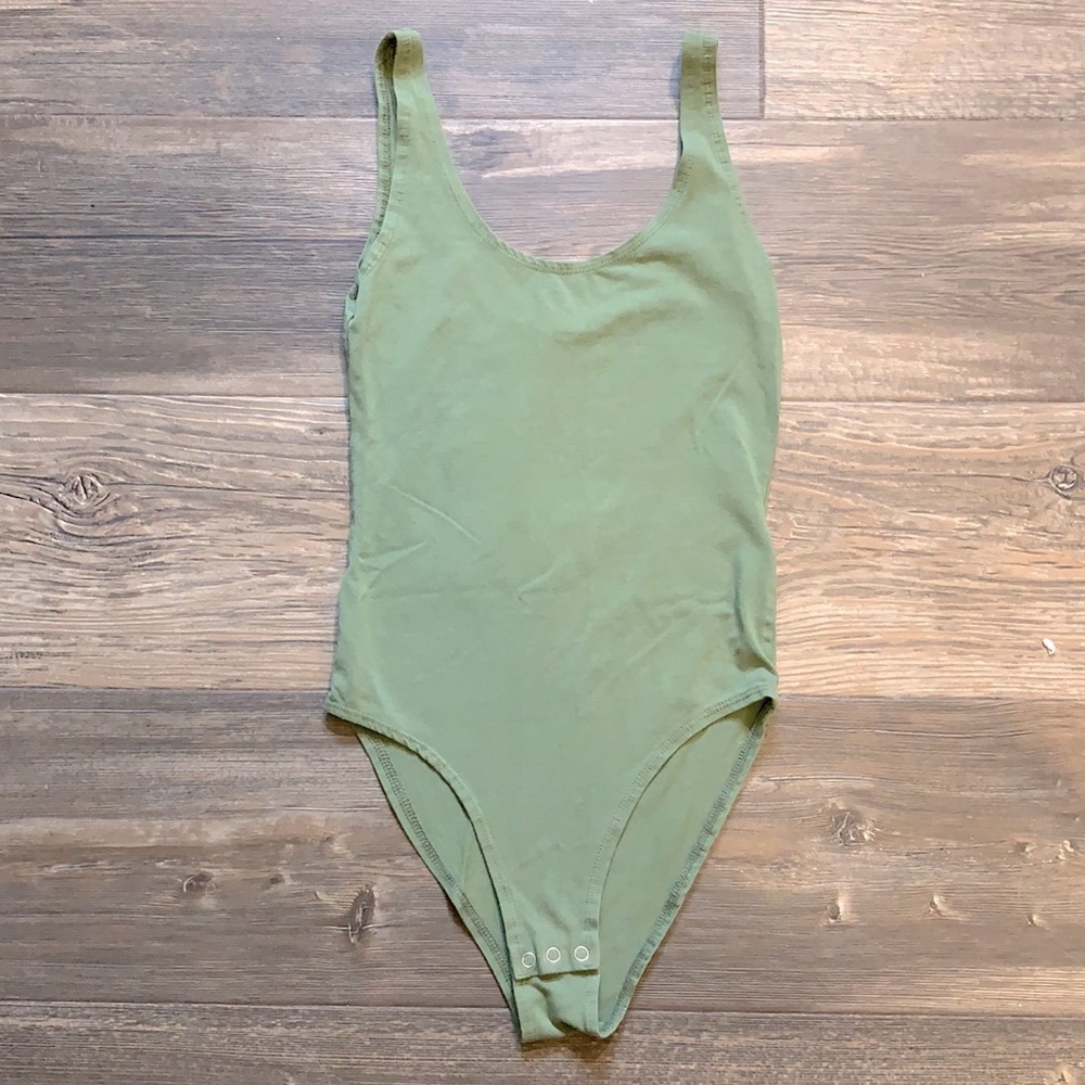 Topshop green bodysuit